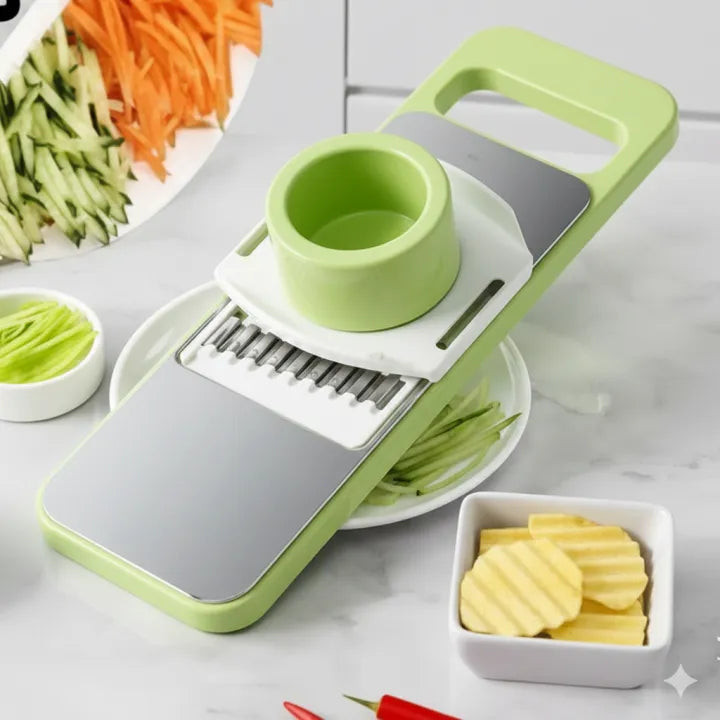 Vegetable cutter 5 in 1 Vegetable Slicer Cutter best for Home Kitchen Restaurant Stainless Steel Blades vegetable cutter Professional Vegetable Slicer for Onions, Garlic, Tomatoes, Potato, Carrot 5-in-1 vegetable slicer cutter